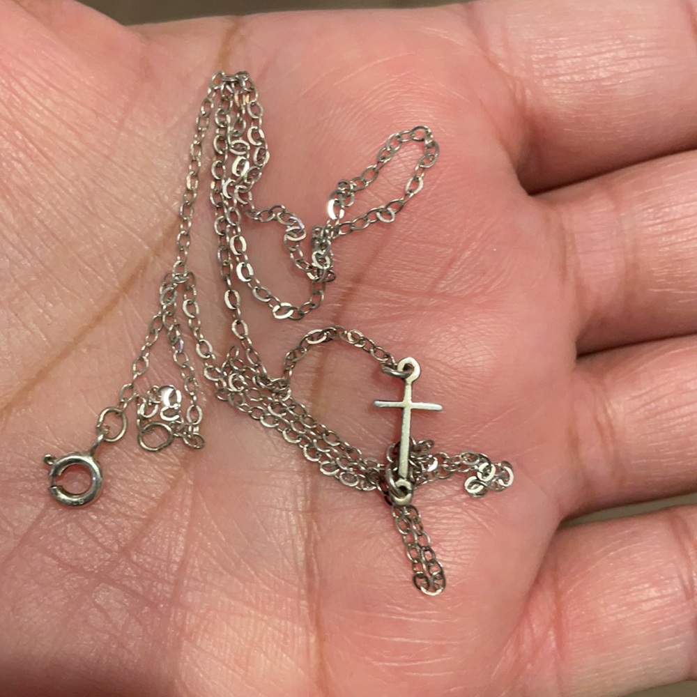 925 sterling silver 19 inch cross pendant necklace